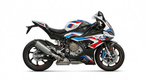"BMW S1000RR sportbike in a dynamic pose"