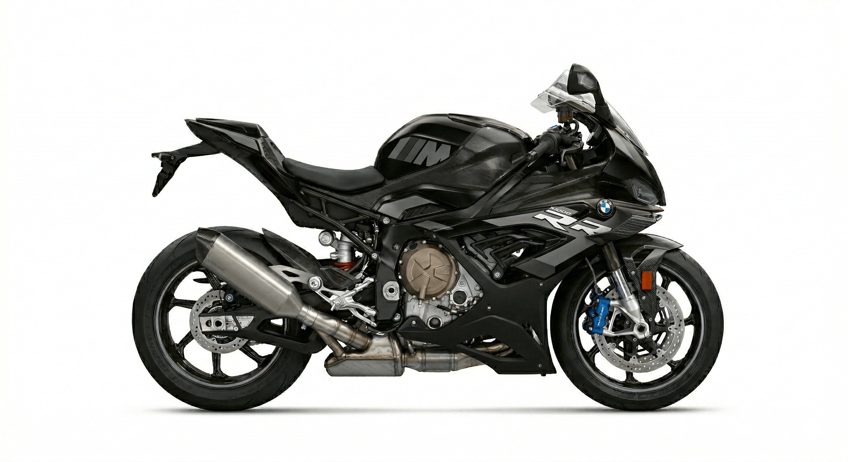 "Side view of BMW S1000RR highlighting its aerodynamic design"